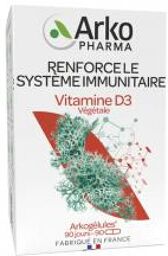 Arkogélules Vitamine D3 Végétale - Renforce le Système Immunitaire - 90 Gélules - Pot 90 gélules