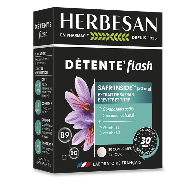 - Détente flash - Safran Safr'inside™ - 30 comprimés