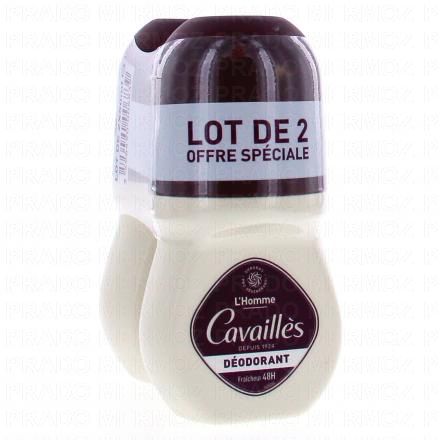 CAVAILLES Déodorant L'Homme fraîcheur 48h Roll on 50ml lot de 2