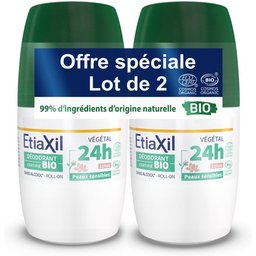 Déodorant 24H Bio Végétal Lotus Roll-On 2x50ml
