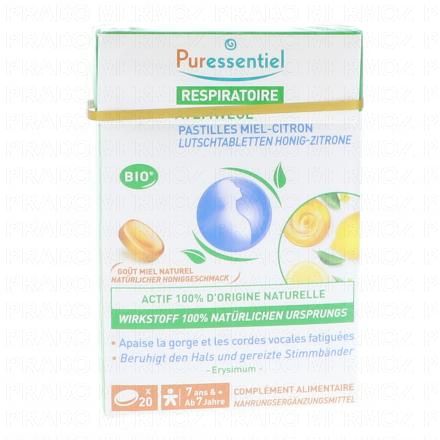Pastilles Respiratoire Gorge Miel-Citron bio x20