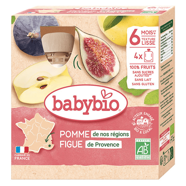 Fruits Gourde Pomme Figue +6m Bio 4 x 90g