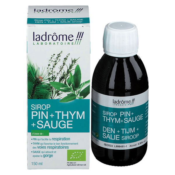 À Base de Plantes Fraîches Sirop de Pin Thym & Sauge Bio 150ml