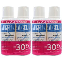 Saugella - Dermoliquide - Soin lavant pour l’hygiène intime quotidienne des femmes adultes - à base d’extrait de Sauge - Assure le bien-être intime quotidien - Flacons Lot 2x250 ml