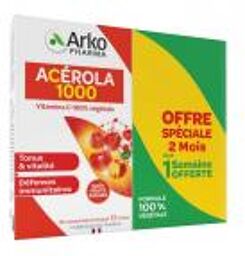 Acérola 1000 Lot de 2 x 30 Comprimés à Croquer - Lot 2 x 30 comprimés