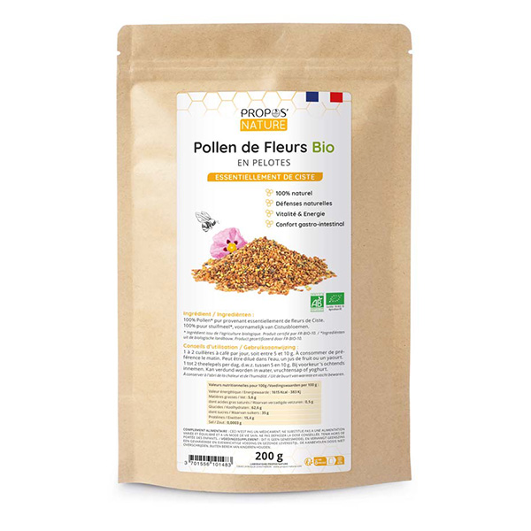 - Pollen de fleurs Bio - en pelotes - 100% naturel - 200g