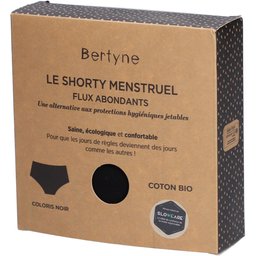 Le Shorty Menstruel - Coton bio - Flux abondant - Taille 3XL - Noir