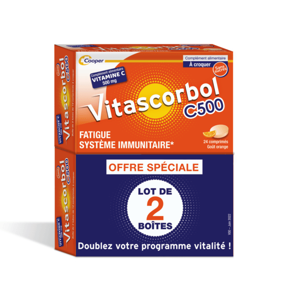Complément alimentaire vitamine C 500 mg Fatigue 48 comprimés à croquer