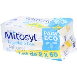 pour change bébé Lingettes à l'eau, Pack éco - Lot de 2x60