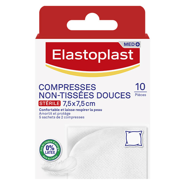 Premiers Secours Compresse Non-Tissée Douce 10 unités