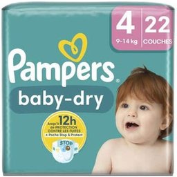 Baby Dry 12h Taille 4 9-14kg 22 Couches