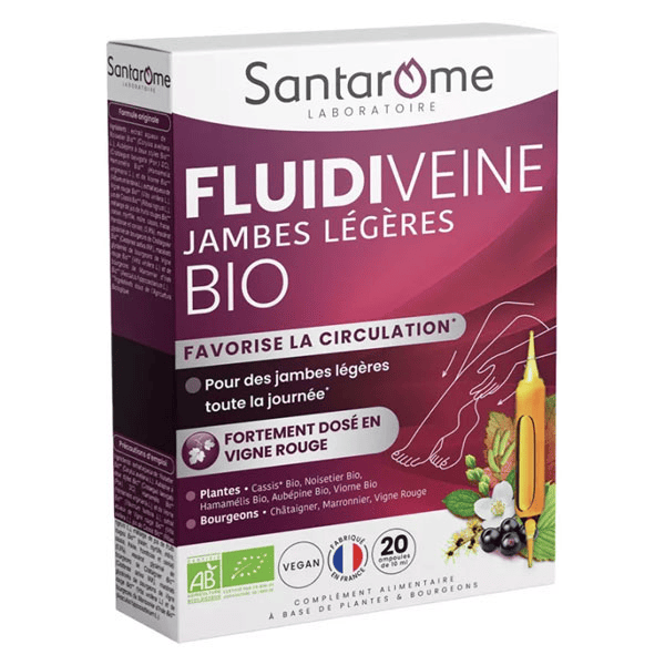 - Jambes Légères Bio - Favorise la circulation - 20 ampoules