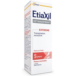 Etiaxil - Déodorant Détranspirant - Traitement Transpiration Excessive -Pieds et Mains - Extreme - Peaux Normales