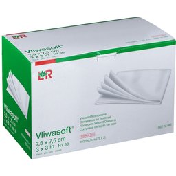 Vliwasoft® Compresse Non-tissé stérile 7.5 x 7.5 cm