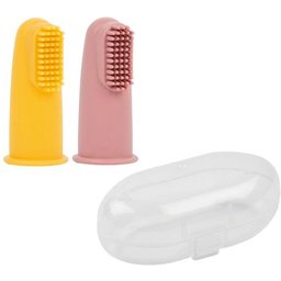 Pack Brosse Dents Silicone Rose/Jaune + Étui