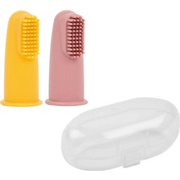 Pack Brosse Dents Silicone Rose/Jaune + Étui