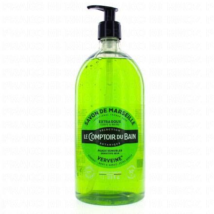 LE COMPTOIR DU BAIN Savon liquide de marseille verveine flacon pompe 1l