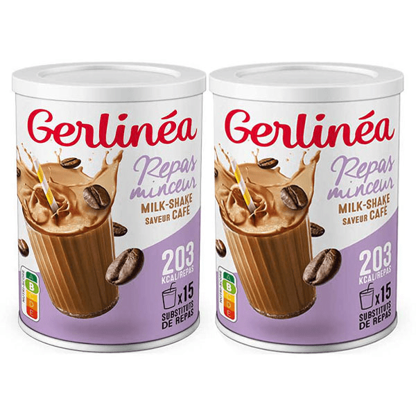 Milk-shake Repas Minceur - Saveur Café - 30 repas - Lot de 2