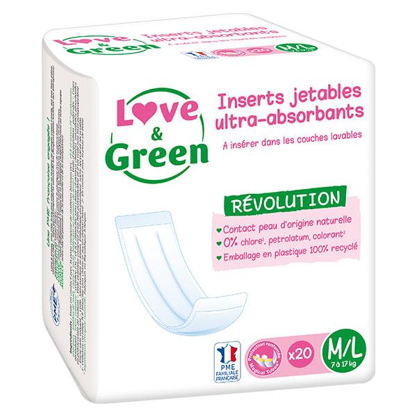 Change Bébé Insert Jetable pour Couche Lavable Taille M/L 20 unités