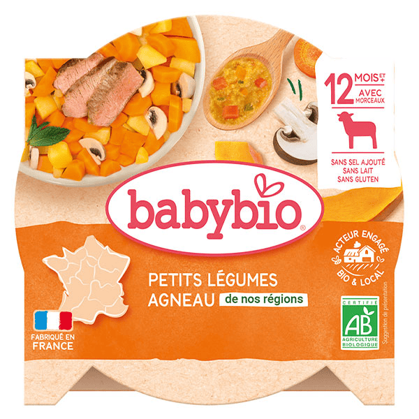 Repas Midi Assiette Navarin de Petits Légumes Agneau +12m Bio 230g