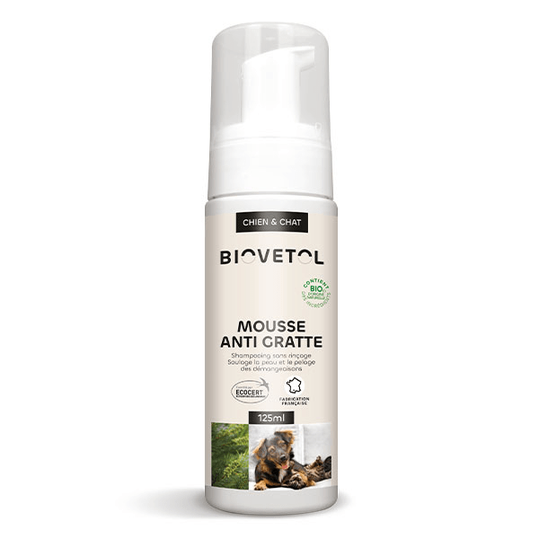 Mousse sans rinçage Anti-Démangeaisons Bio Chien et Chat 125ml