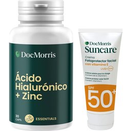 Pack Ácido Hialurónico + Zinc 30Cáps + Crema Facial SPF50+ 50ml