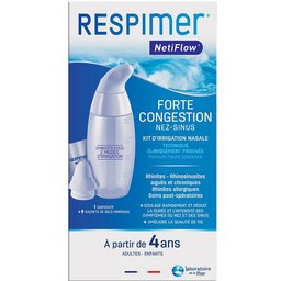Kit d'Irrigation Nasale breveté, 6 Sachets de Sel Nasal, Rhinite, Allergie