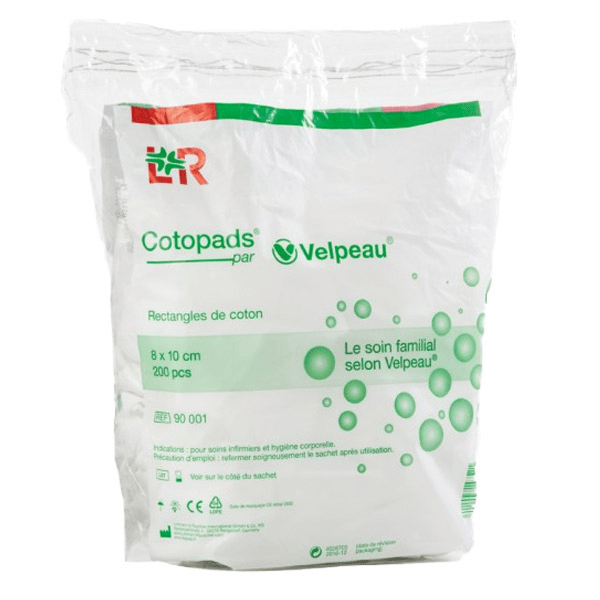 Cotopads Rectangles Coton x200 Non Stérile 8x10cm - 100% Coton