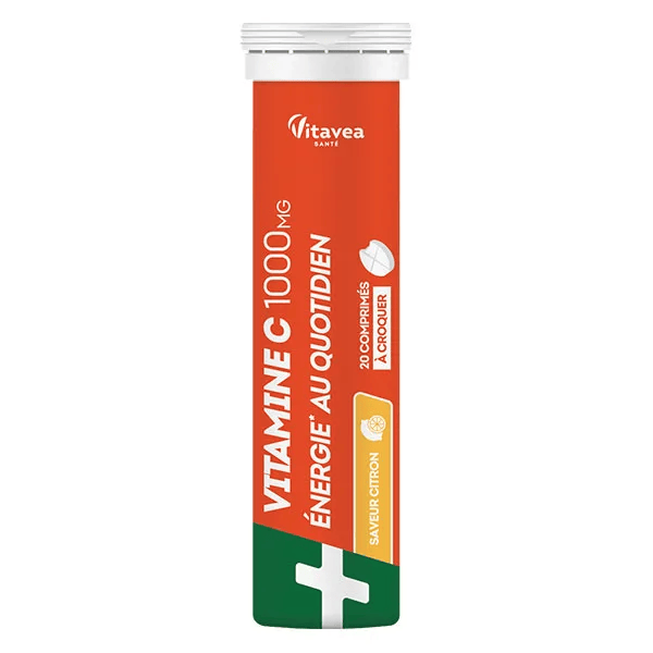 Vitamine C 1000mg Energie 20 comprimés à croquer Saveur citron