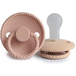 Block Silicone Pacifier Croissant Blush 6M+ 2uts