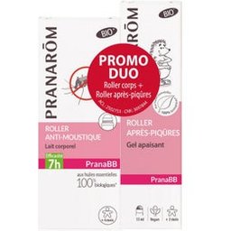 Pranarôm Pranabb Roller Anti-moustiques Lait Corporel 30ml + Roller Après-Piqûres Gel Apaisant 15ml