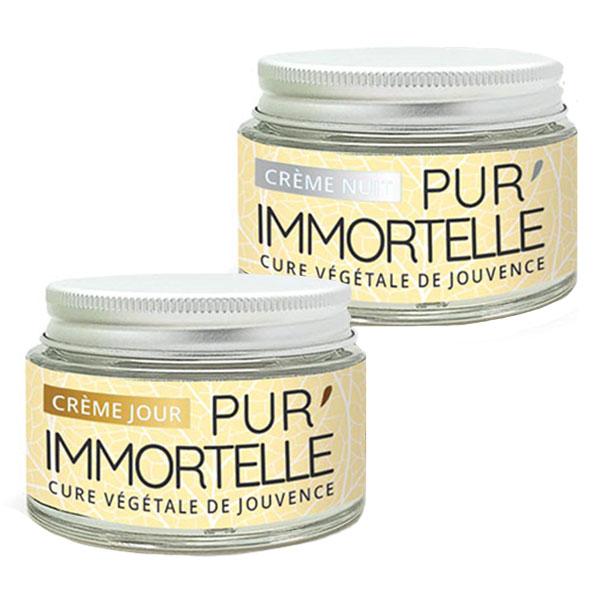 - Crème jour + Crème Nuit Pur'Immortelle bio - 2 pots de 50ml