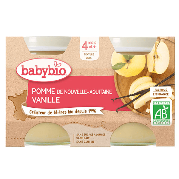 Fruits Pot Pomme Vanille +4m Bio 2 x 130g