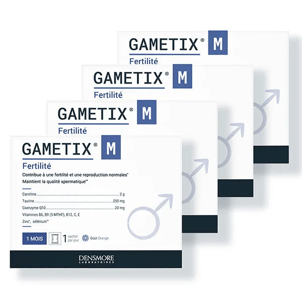 Gametix M Fertilité Qualité spermatique Goût agrumes Lot de 4 - 4 mois de cure