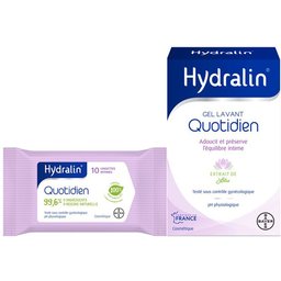 Hydralin® Quotidien Gel Lavant + Quotidien Lingettes Douces Biodégradables