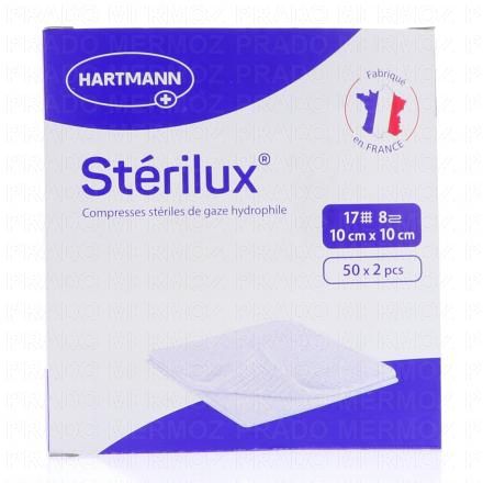 STERILUX ES Compresse de gaze stérile 10cm x 10cm boîte de 50