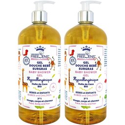 Freesens® Gel douche surgras bébé  3 en 1 - Huile de coco bio