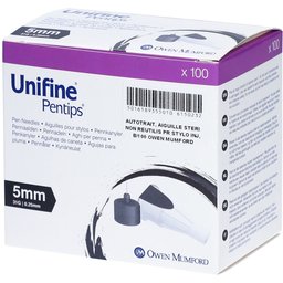 - Aiguille pour stylo injecteur d'insuline. G31, 0,25 mm x 5 mm, gris (ref