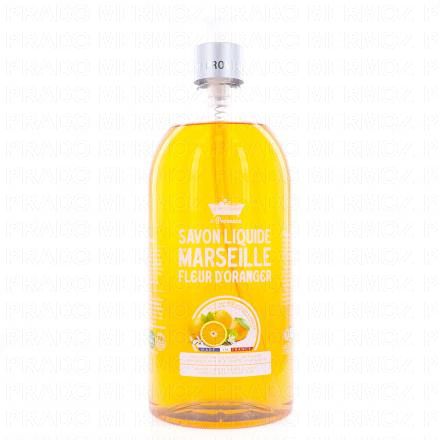LES PETITS BAINS DE PROVENCE Savon liquide de Marseille parfum fleur d'oranger 1L