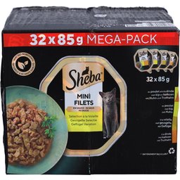 Sheba Mini filets en sauce – Coffret à la volaille pour chat adulte