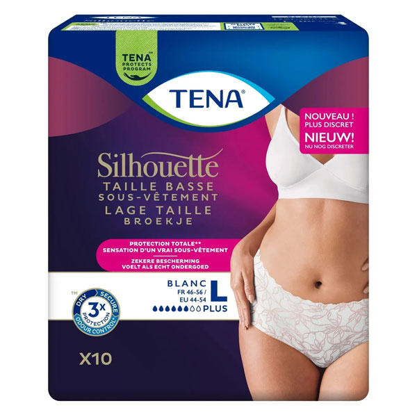 Silhouette Sous-Vêtement Taille Basse Blanc Normal Taille L 10 unités