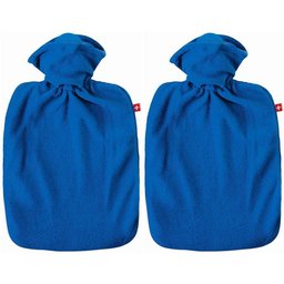 Bouillotte Classique étoffe moelleuse bleu