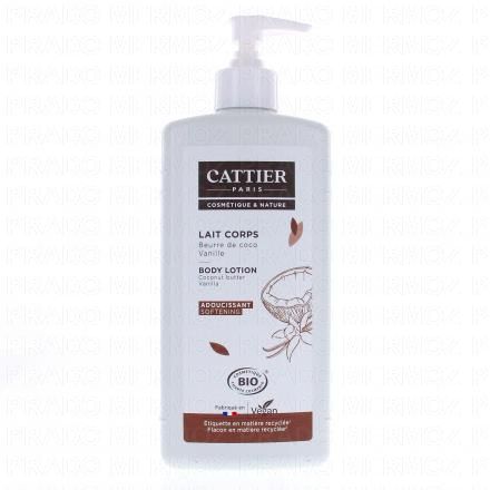 Lait corps adoucissant bio parfum beurre de coco vanille flacon pompe 500ml