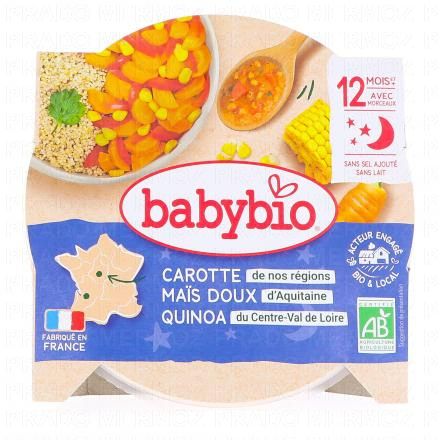 Repas du Soir - Petit plat Fondue de carotte maïs doux d'Aquitaine quinoa, dès 12 mois 230g