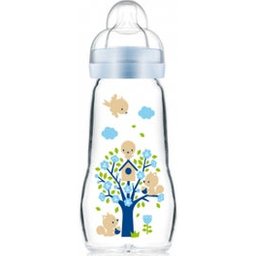 Biberon Verre 2 Mois+ Tétine Silk Bleu 260ml