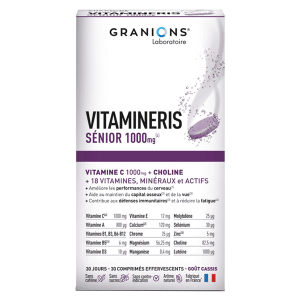 Granions Vitamineris Sénior 1000mg + Vitamine C, Choline - 30 comprimés