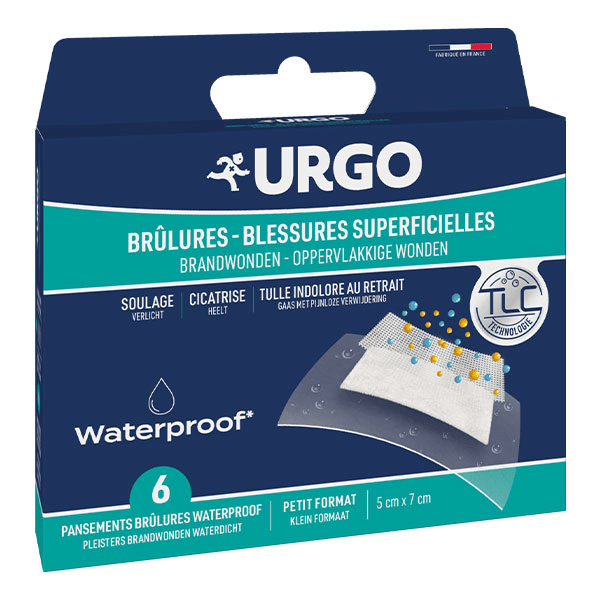 Premiers Soins Brûlures Blessures Superficielles Pansements Waterproof 5 x 7cm 6 unités