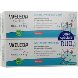 Gel Dentifrice Kids 0-6 Ans avec Fluor 2x50 ml