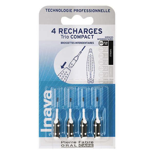 Brossettes 0.6mm Trio Compact et Flex Espaces Étroits 3 recharges