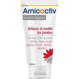 Arnican - Jambes légères - Gel froid cosmétique à base d'arnica, de menthol et d'extraits de plantes - Effet drainant - Délasse et tonifie les jambes - Tube de 150 ml